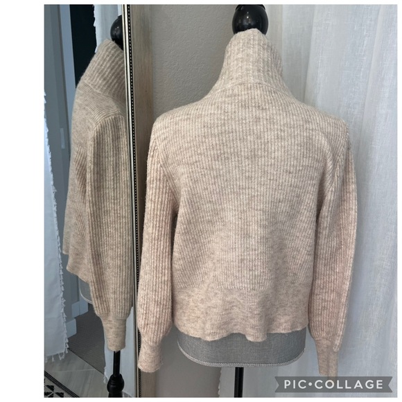 VERO MODA POPPY LS ZIP COLLAR CROPPED PULLOVER SWEATER - Picture 2 of 4